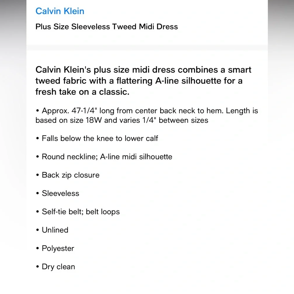 Calvin Klein Dress- Plus Size - Picture 7 of 8